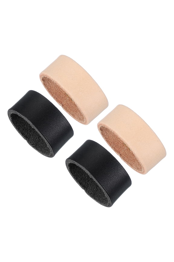 Leather Loop Keeper, 4 Pcs Leather Loops Belt Keeper Loops Retainer Straps Replacement for 1.3 Inch Wide Belts/Straps, Black/Khaki