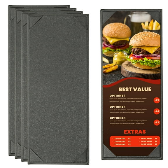 Uxcell Leather Menu Covers for Restaurant, Menu Holder Single View Menus Folder Book for Restaurant Cafe Bar Hotel Wine List 5