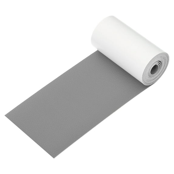 Uxcell Leather Patches Tape for Furniture, 3.2 x 61 inch Self Adhesive Vinyl Leather Repair Kit, Light Gray