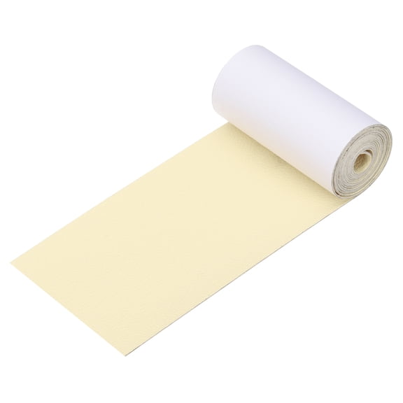 Uxcell Leather Patches Tape for Furniture, 3.2 x 61 inch Self Adhesive Vinyl Leather Repair Kit, Rice Yellow