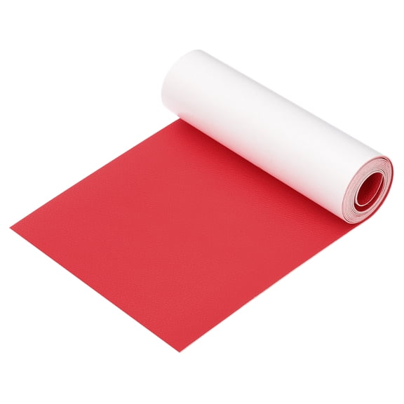 Uxcell Leather Patches Tape for Furniture, 6.3 x 61 inch Self Adhesive Vinyl Leather Repair Kit, Chinese Red