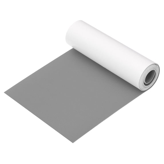 Uxcell Leather Patches Tape for Furniture, 6.3 x 61 inch Self Adhesive Vinyl Leather Repair Kit, Light Gray