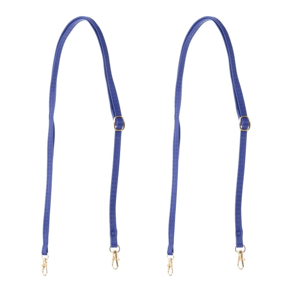 Uxcell Leather Purse Handle Strap 2 Pcs 51.2 inch Adjustable Length Handbag Strap Replacement DIY Blue