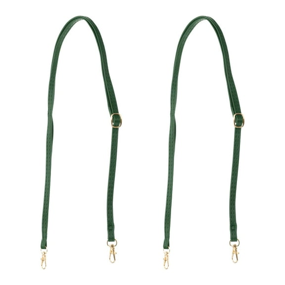 Uxcell Leather Purse Handle Strap 2 Pcs 51.2 inch Adjustable Length Handbag Strap Replacement DIY Dark Green