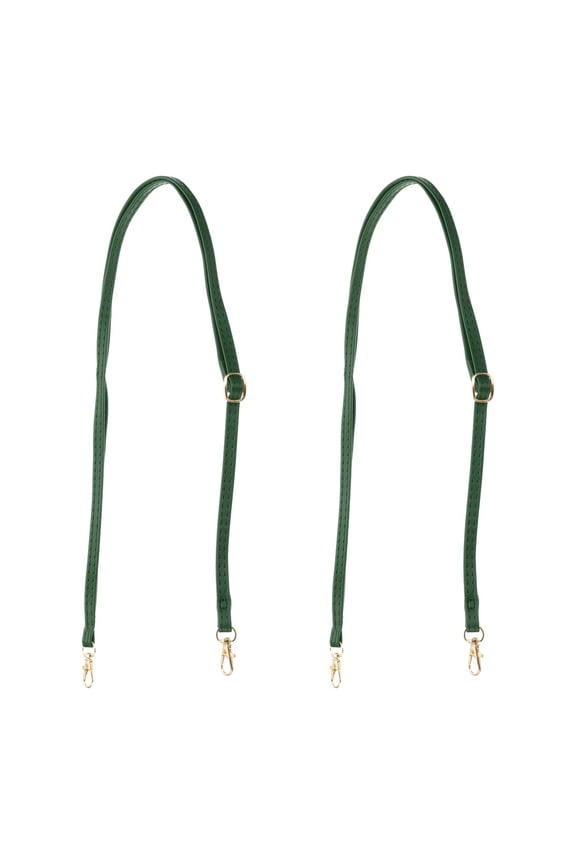 Leather Purse Handle Strap 2 Pcs 51.2 inch Adjustable Length Handbag Strap Replacement DIY Dark Green