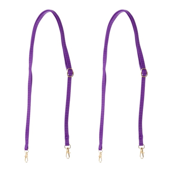 Uxcell Leather Purse Handle Strap 2 Pcs 51.2 inch Adjustable Length Handbag Strap Replacement DIY Dark Purple