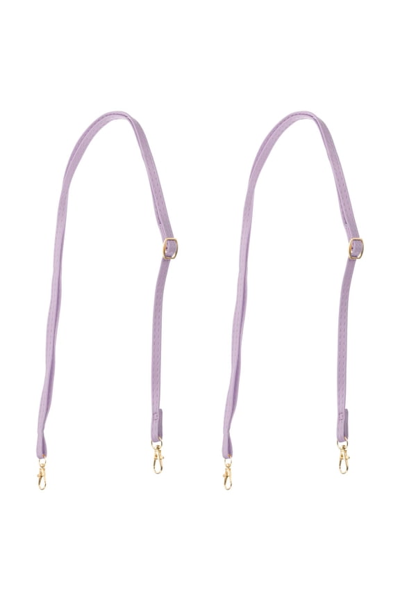 Leather Purse Handle Strap 2 Pcs 51.2 inch Adjustable Length Handbag Strap Replacement DIY Purple