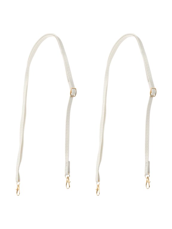 Leather Purse Handle Strap 2 Pcs 51.2 inch Adjustable Length Handbag Strap Replacement DIY White