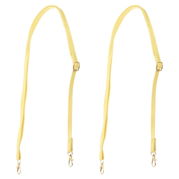 Uxcell Leather Purse Handle Strap 2 Pcs 51.2 inch Adjustable Length Handbag Strap Replacement DIY Yellow