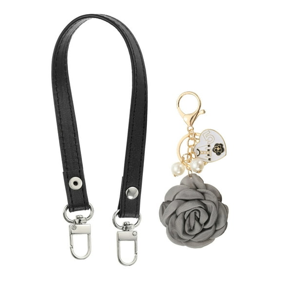 Uxcell Leather Purse Handle Strap Replacement DIY Women Clutch Bag Handbag Top Handle Strap Black 17 Inch