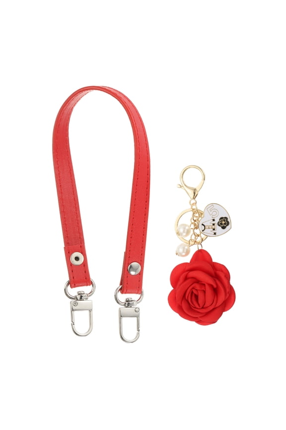 Leather Purse Handle Strap Replacement DIY Women Clutch Bag Handbag Top Handle Strap Red 17 Inch