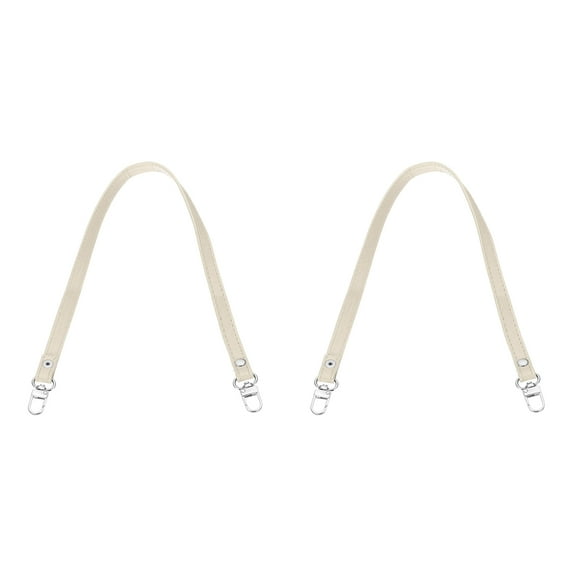 Uxcell 2 Pcs Metal PU Leather Purse Handle Strap Replacement for DIY Women Clutch Bag Handbags Beige 26 inch