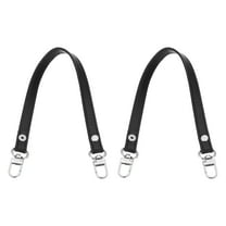Uxcell 2 Pcs Metal PU Leather Purse Handle Strap Replacement for DIY Women Clutch Bag Handbags Black 13 inch