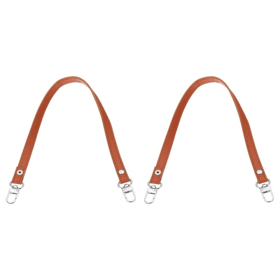 Uxcell 2 Pcs Metal PU Leather Purse Handle Strap Replacement for DIY Women Clutch Bag Handbags Brown 17 inch