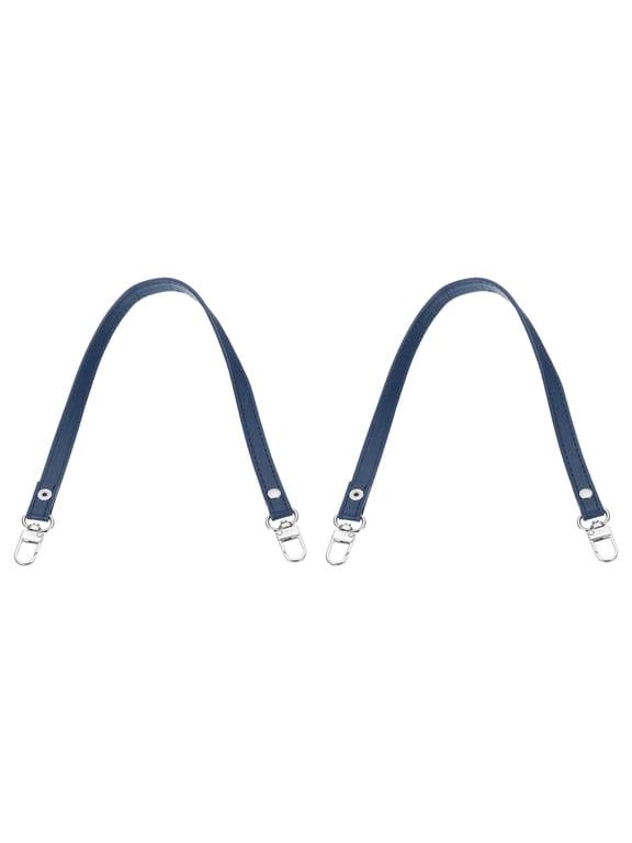 2 Pcs Metal PU Leather Purse Handle Strap Replacement for DIY Women Clutch Bag Handbags Dark Blue 17 inch