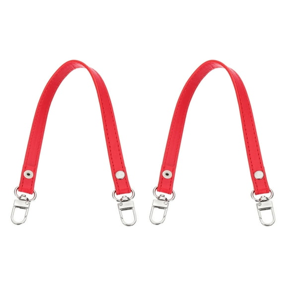 Uxcell 2 Pcs Metal PU Leather Purse Handle Strap Replacement for DIY Women Clutch Bag Handbags Red 13 inch