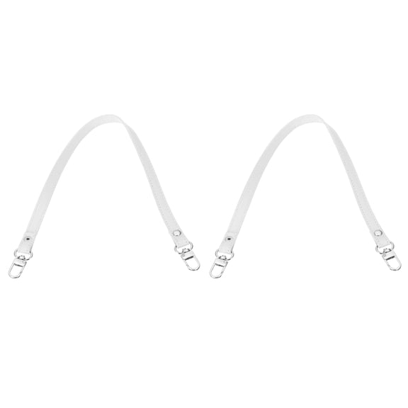 Uxcell 2 Pcs Metal PU Leather Purse Handle Strap Replacement for DIY Women Clutch Bag Handbags White 17 inch