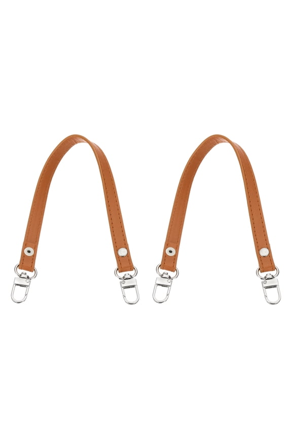 2 Pcs Metal PU Leather Purse Handle Strap Replacement for DIY Women Clutch Bag Handbags Yellow 13 inch