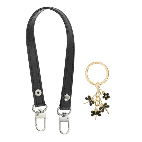 Uxcell Leather Purse Handle Strap Replacement for DIY Women Clutch Bags and Handbags Black