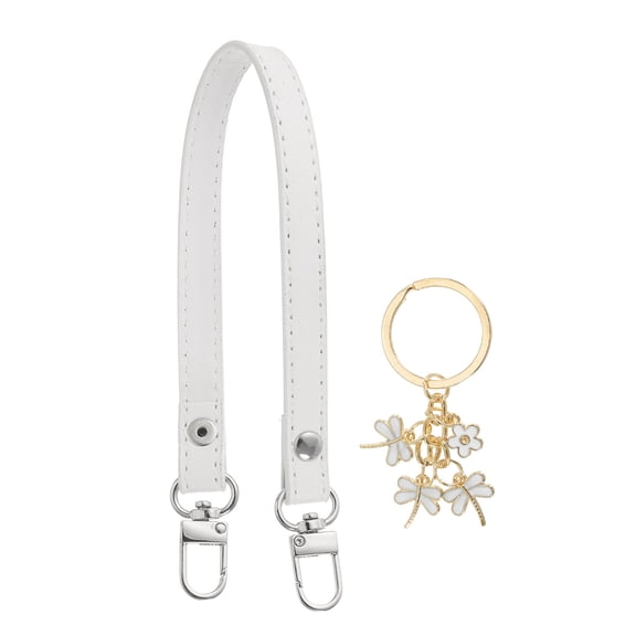 Uxcell Leather Purse Handle Strap Replacement for DIY Women Clutch Bags and Handbags White