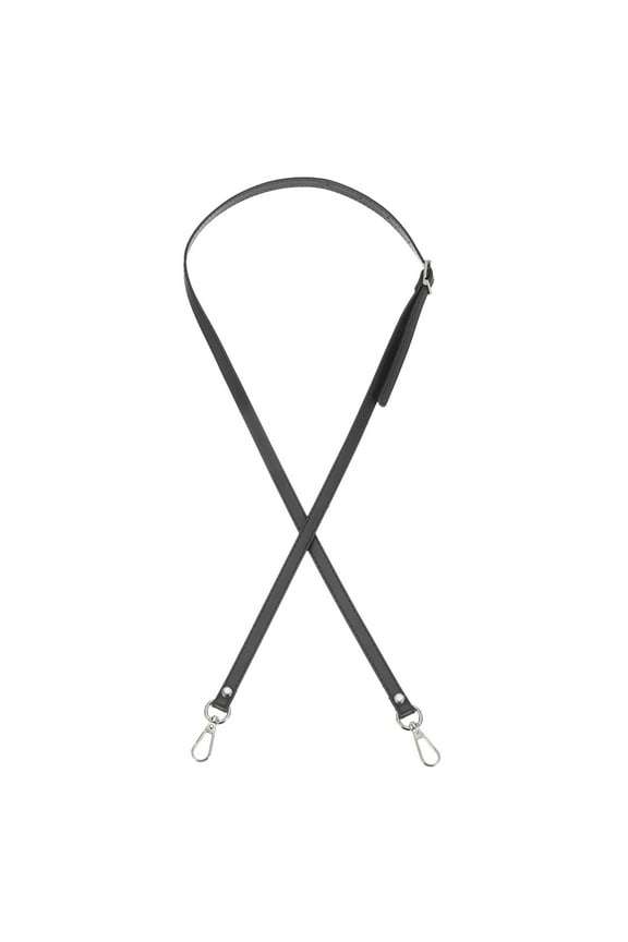 Leather Purse Strap Replacement PU Adjustable Shoulder Crossbody Replacement Strap Black/Silver