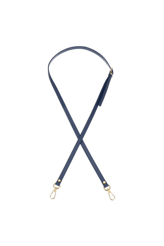 Leather Purse Strap Replacement PU Adjustable Shoulder Crossbody Replacement Strap Dark Blue/Gold