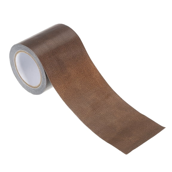 Uxcell Leather Repair Tape 2.2"X15', Self Adhesive Realistic Leather Textured Patch, Brown