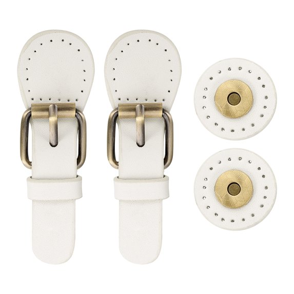 Uxcell Leather Snap Buckles Snap Button Closure Metal Magnetic Snaps for Bags Purses 2 Pcs Beige S Size