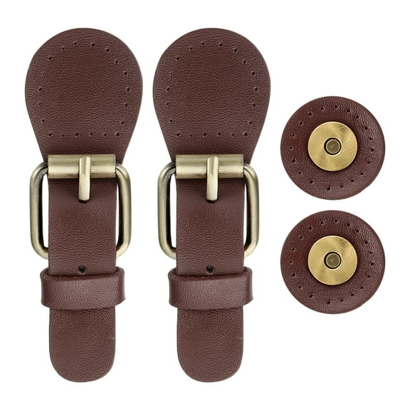 Uxcell Leather Snap Buckles Snap Button Closure Metal Magnetic Snaps for Bags Purses 2 Pcs Brown S Size