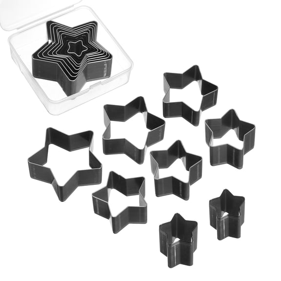 Uxcell Leather Star Shape Punch Cutter Set 8 Sizes Leather Hollow Cutter Kit 8pcs