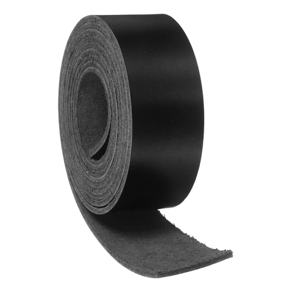Uxcell Leather Strap Blanks, 20mm(0.8") Wide x 53" Full Grain Natural Cowhide Vegetable Tanned Leather Strips 1.8-2mm Thick for DIY Belt Tooling Crafting Stamping Projects, Black