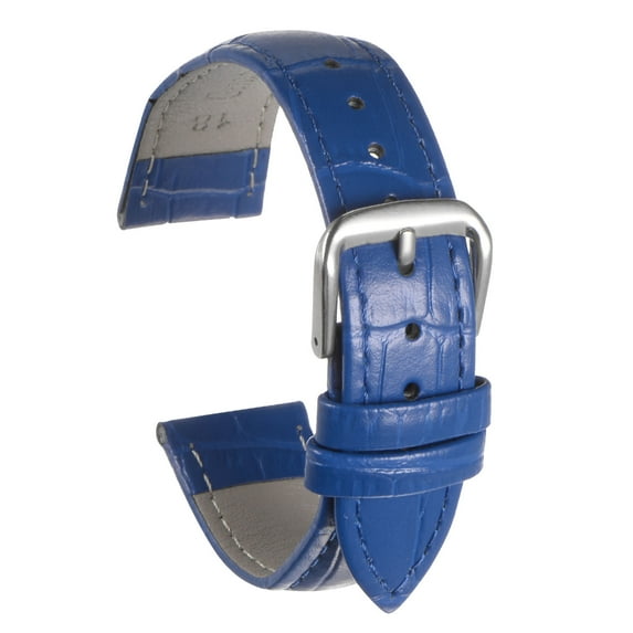 Uxcell Leather Watch Band 22mm Embossed Pattern Watch Strap Replacement with Spring Bars Blue