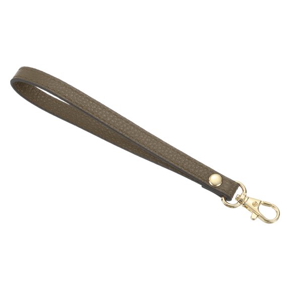 Uxcell Leather Wristlet Strap, 190mm/7.48" Hand Wrist Strap for Clutch Wallet Keychain Bag DIY (Khaki, Gold)