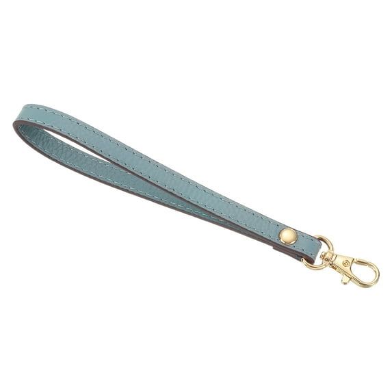 Uxcell Leather Wristlet Strap, 190mm/7.48" Hand Wrist Strap for Clutch Wallet Keychain Bag DIY (Sky Blue, Gold)