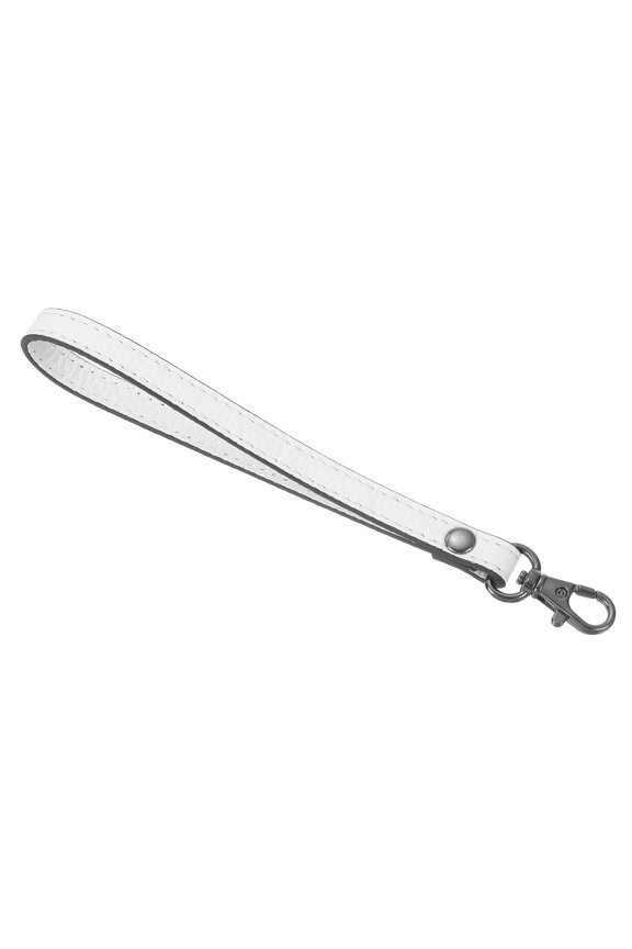 Leather Wristlet Strap, 190mm/7.48" Hand Wrist Strap for Clutch Wallet Keychain Bag DIY (White, Black)