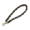 thumbnail image 1 of Uxcell Leather Wristlet Strap, 8" Hand Wrist Lanyard Chain Holder for Bag, Black&Gold, 1 of 6