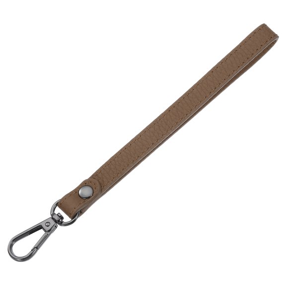 Uxcell Leather Wristlet Strap for Purse, Clutch, Wallet, Keychain Bag DIY (Khaki Leather, Black Clasp)