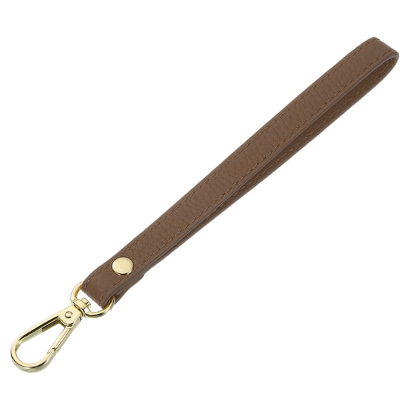 Uxcell Leather Wristlet Strap for Purse, Clutch, Wallet, Keychain Bag DIY (Khaki Leather, Gold Clasp)