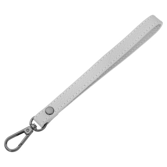 Uxcell Leather Wristlet Strap for Purse, Clutch, Wallet, Keychain Bag DIY (Light Gray Leather, Black Clasp)