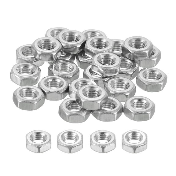 Uxcell Left-hand Hexagonal Nut, M3x0.5mm 304 Stainless Steel Reverse Hexagonal Nut for Assembling and Fastening