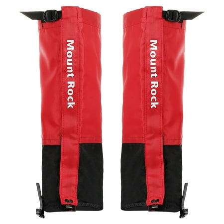 Uxcell Leg Gaiters, Waterproof Shoe Covers Adjustable Snow Boot Gaiter, Red, XL