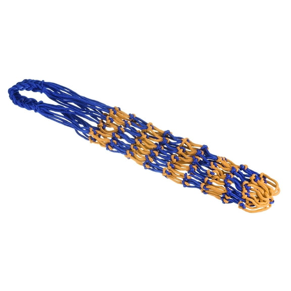 Uxcell Lengthen Mesh Net Basketball Bag Football Carry Bag Single Ball Carrier, Blue Yellow