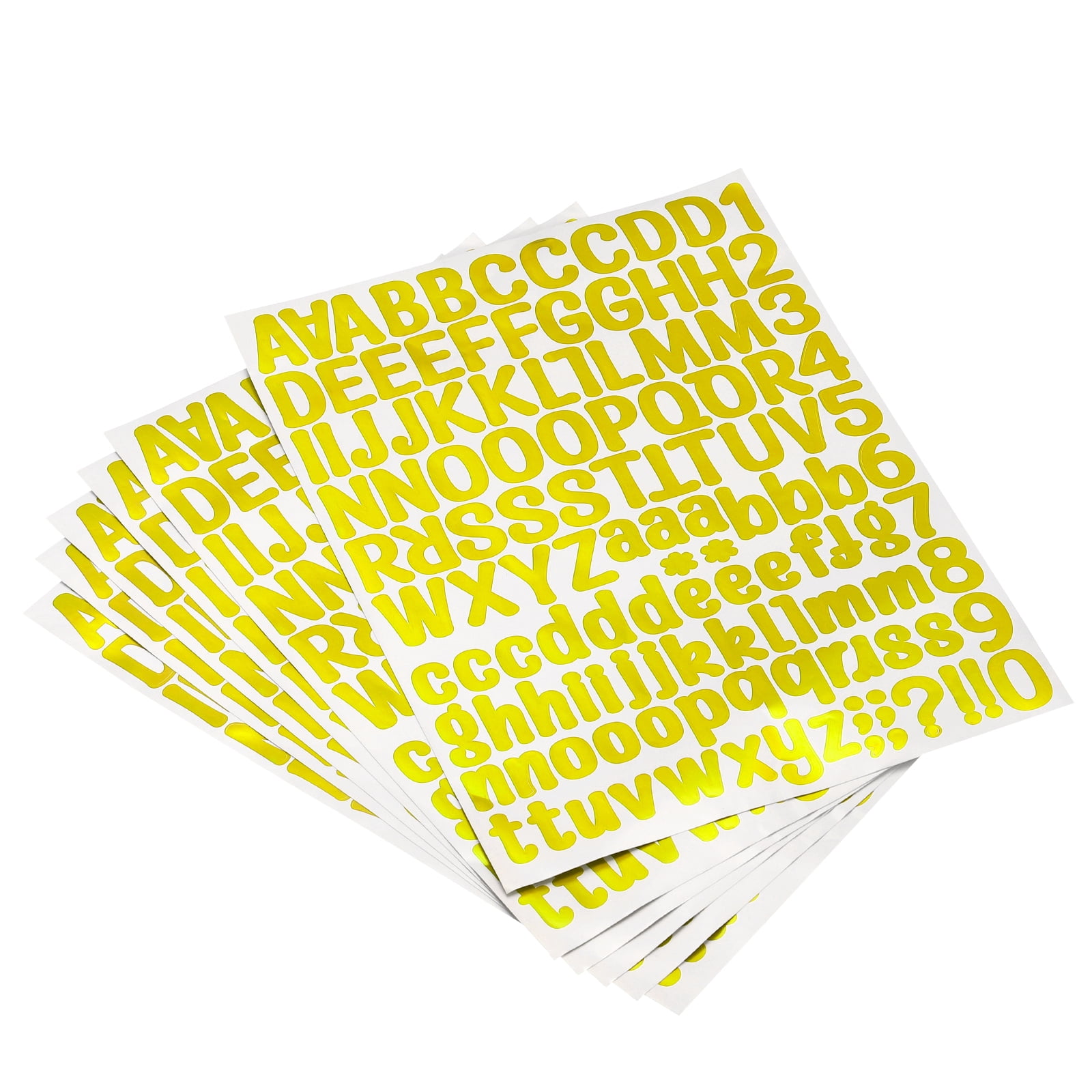 Uxcell Letter Alphabet Number Stickers Reflective Glitter Gold 1" 126 ...