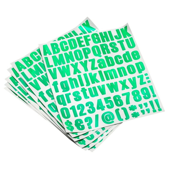 Uxcell Letter Alphabet Number Stickers, Glitter Green 1 Inch Reflective Labels 6 Sheets,81 Count/Sheet