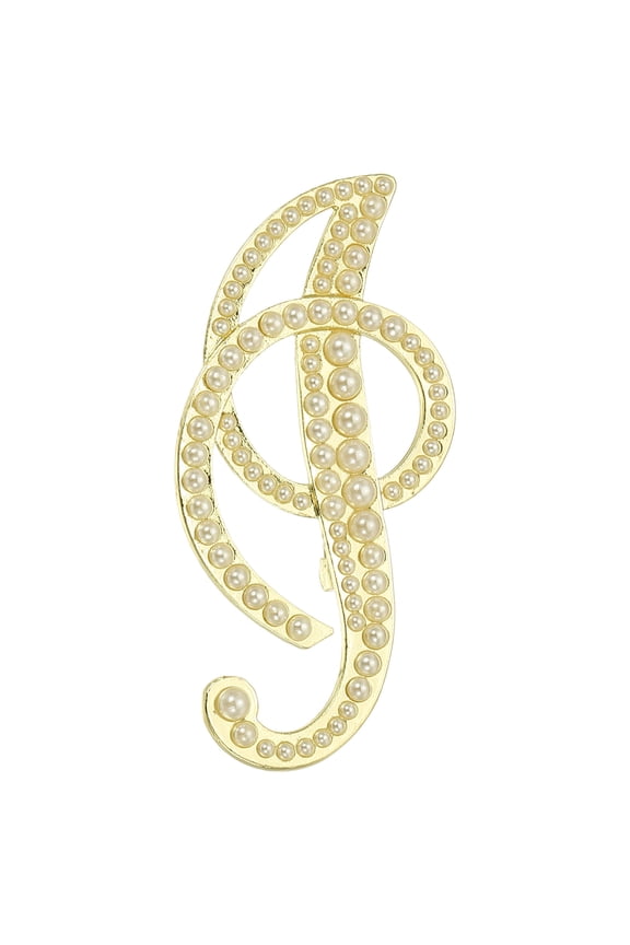 Letter Brooch Pins, Pearl Initial Rhinestone Alphabet I Letter Lapel Badges Pin for Women, Gold Tone