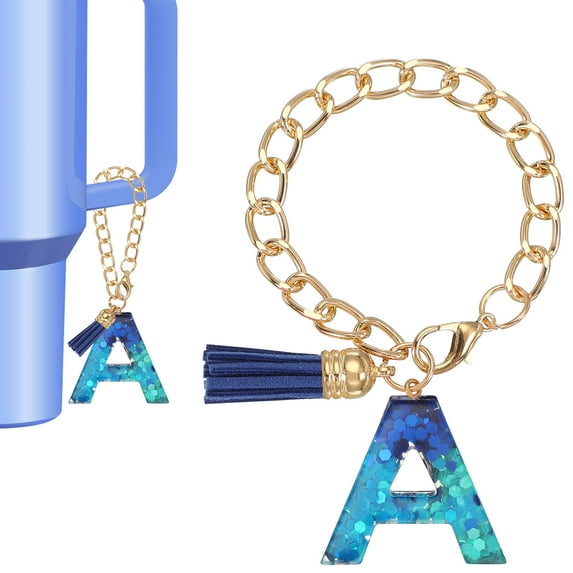 Uxcell Letter Charm for Stanley Tumbler Cup Initial Charm Accessories Keychain Letter A