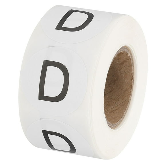 Uxcell Letter D Inventory Labels, 1 Inch Capital Letter Stickers Self Adhesive Round Dots Labels (1Roll/Total 500Pcs)