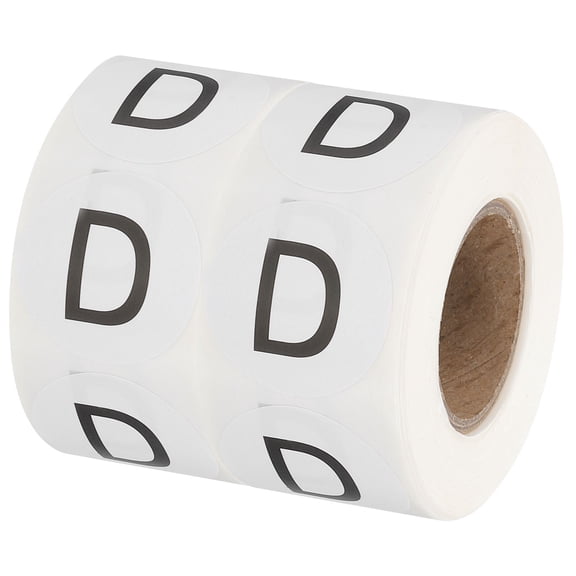 Uxcell Letter D Inventory Labels, 1 Inch Capital Letter Stickers Self Adhesive Round Dots Labels (2Roll/Total 1000Pcs)