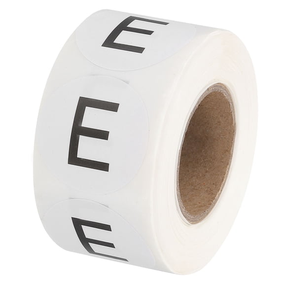 Uxcell Letter E Inventory Labels, 1 Inch Capital Letter Stickers Self Adhesive Round Dots Labels (1Roll/Total 500Pcs)