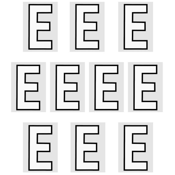 Uxcell Letter E Patches Iron on Heat Transfer Letters 2 Inch White Letter DIY 10 Pack